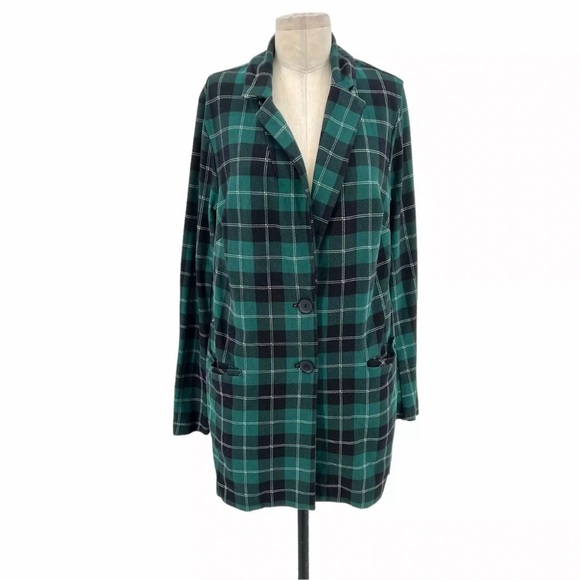 Torrid lightweight ponte knit longline plaid blazer jacket plus size 2X NWT - Picture 5 of 16